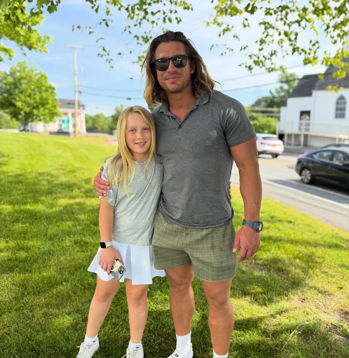Dan Wilde outdoors with his daughter